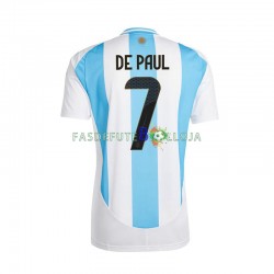 Camisola 1º Equipamento Seleção Argentina De Paul 7 Copa America 2024 Manga Curta ,Homem