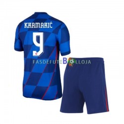Camisola 2º Equipamento Seleção Croata Andrej Kramaric 9 Euro 2024 Manga Curta ,Criança