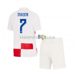 Camisola 1º Equipamento Seleção Croata Lovro Majer 7 Euro 2024 Manga Curta ,Criança