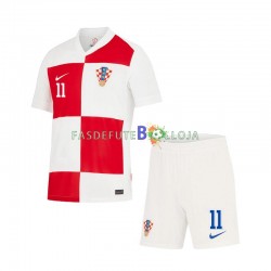 Camisola 1º Equipamento Seleção Croata Marcelo Brozovic 11 Euro 2024 Manga Curta ,Criança