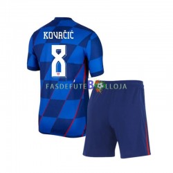 Camisola 2º Equipamento Seleção Croata Mateo Kovacic 8 Euro 2024 Manga Curta ,Criança