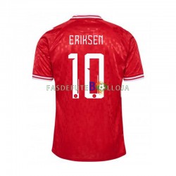 Camisola 1º Equipamento Seleção Dinamarquesa Eriksen 10 Euro 2024 Manga Curta ,Homem