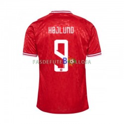 Camisola 1º Equipamento Seleção Dinamarquesa Hojlund 9 Euro 2024 Manga Curta ,Homem