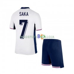 Camisola 1º Equipamento Seleção Inglesa SAKA 7 Euro 2024 Manga Curta ,Criança