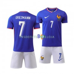Camisola 1º Equipamento Seleção Francesa Antoine Griezmann 7 Euro 2024 Manga Curta ,Criança