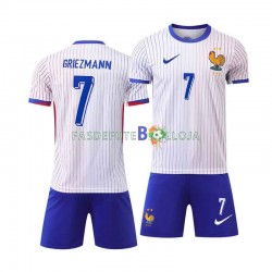 Camisola 2º Equipamento Seleção Francesa Antoine Griezmann 7 Euro 2024 Manga Curta ,Criança
