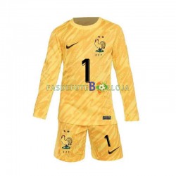 Camisola Guarda-redes 1º Equipamento Seleção Francesa Hugo Lloris 1 Euro 2024 Manga Comprida ,Criança