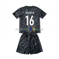 Camisola Guarda-redes 2º Equipamento Seleção Francesa Mike Maignan 16 Euro 2024 Manga Curta ,Criança