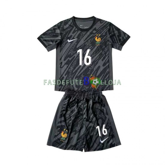 Camisola Guarda-redes 2º Equipamento Seleção Francesa Mike Maignan 16 Euro 2024 Manga Curta ,Criança
