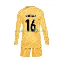 Camisola Guarda-redes 1º Equipamento Seleção Francesa Mike Maignan 16 Euro 2024 Manga Comprida ,Criança