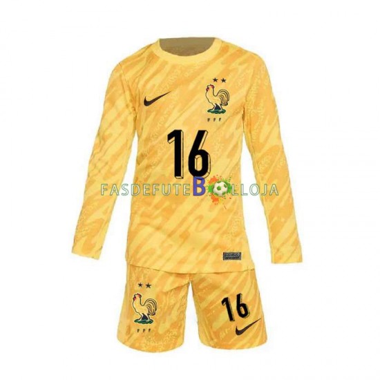 Camisola Guarda-redes 1º Equipamento Seleção Francesa Mike Maignan 16 Euro 2024 Manga Comprida ,Criança