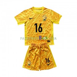 Camisola Guarda-redes 1º Equipamento Seleção Francesa Mike Maignan 16 Euro 2024 Manga Curta ,Criança