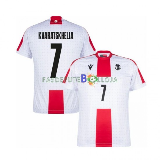Camisola 1º Equipamento Georgia Kvaratskhelia 7 Euro 2024 Manga Curta ,Homem