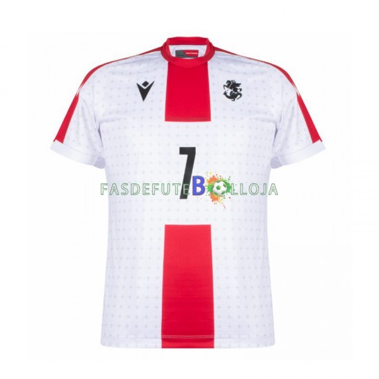 Camisola 1º Equipamento Georgia Kvaratskhelia 7 Euro 2024 Manga Curta ,Homem