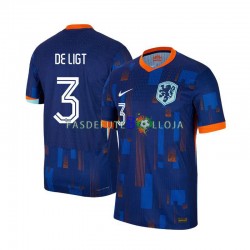 Camisola 2º Equipamento Seleção Neerlandesa Matthijs de Ligt 3 Euro 2024 Manga Curta ,Homem