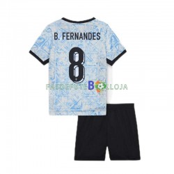 Camisola 2º Equipamento Seleção Portuguesa Bruno Fernandes 8 Euro 2024 Manga Curta ,Criança