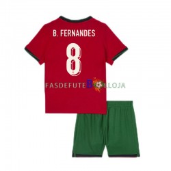 Camisola 1º Equipamento Seleção Portuguesa Bruno Fernandes 8 Euro 2024 Manga Curta ,Criança