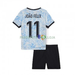 Camisola 2º Equipamento Seleção Portuguesa Joao Felix 11 Euro 2024 Manga Curta ,Criança