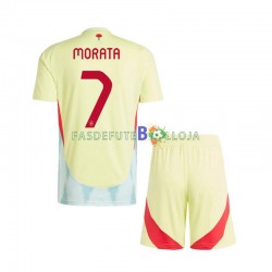 Camisola 2º Equipamento Seleção Espanhola Alvaro Morata 7 Euro 2024 Manga Curta ,Criança
