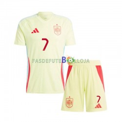 Camisola 2º Equipamento Seleção Espanhola Alvaro Morata 7 Euro 2024 Manga Curta ,Criança