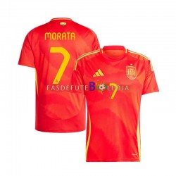 Camisola 1º Equipamento Seleção Espanhola Alvaro Morata 7 Euro 2024 Manga Curta ,Homem
