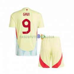 Camisola 2º Equipamento Seleção Espanhola Gavi 9 Euro 2024 Manga Curta ,Criança