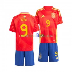 Camisola 1º Equipamento Seleção Espanhola Gavi 9 Euro 2024 Manga Curta ,Criança