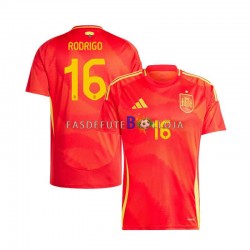 Camisola 1º Equipamento Seleção Espanhola Rodrigo 16 Euro 2024 Manga Curta ,Homem