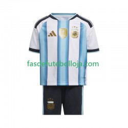 Camisola 1º Equipamento Seleção Argentina World Cup 2026 Manga Curta ,Criança