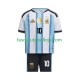 Camisola 1º Equipamento Seleção Argentina Lionel Messi 10 World Cup 2026 Manga Curta ,Criança