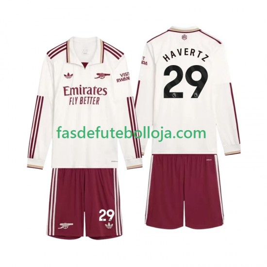 Camisola 3º Equipamento Arsenal Havertz 29 2025-2026 Manga Comprida ,Criança
