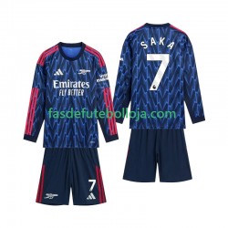 Camisola 2º Equipamento Arsenal Saka 7 2025-2026 Manga Comprida ,Criança