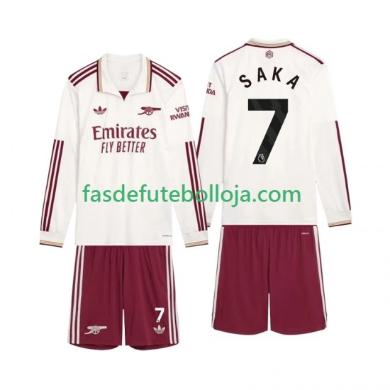 Camisola 3º Equipamento Arsenal Saka 7 2025-2026 Manga Comprida ,Criança