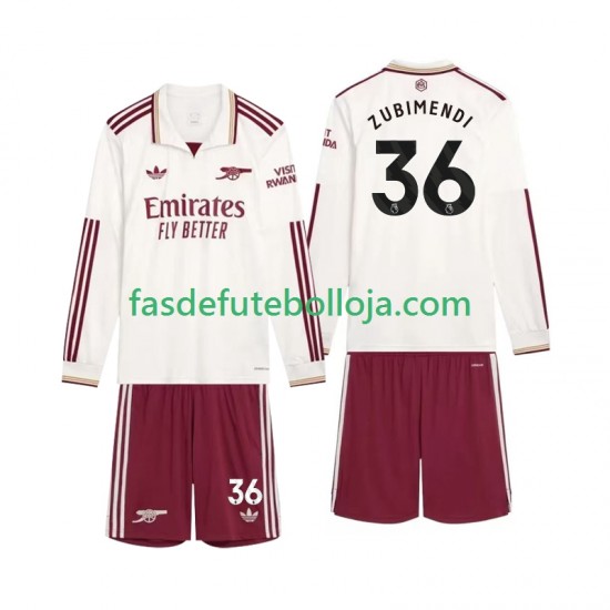 Camisola 3º Equipamento Arsenal Zubimendi 36 2025-2026 Manga Comprida ,Criança
