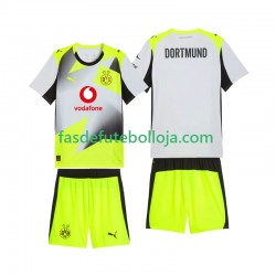 Camisola 2º Equipamento Borussia Dortmund 2025-2026 Manga Curta ,Criança