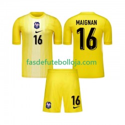 Camisola Guarda-redes 1º Equipamento Seleção Francesa Mike Maignan 16 2025 Manga Curta ,Criança