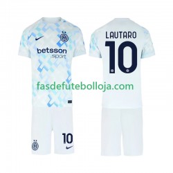 Camisola 2º Equipamento Inter de Milão Lautaro Martinez 10 2025-2026 Manga Curta ,Criança