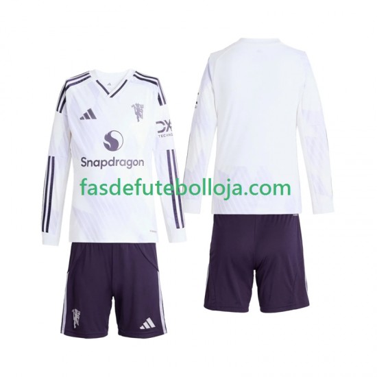 Camisola 2º Equipamento Manchester United 2025-2026 Manga Comprida ,Criança