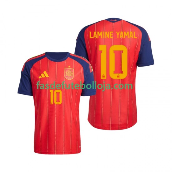 Camisola 1º Equipamento Seleção Espanhola Lamine Yamal 10 World Cup 2026 Manga Curta ,Homem