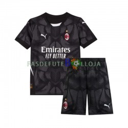 Camisola Guarda-redes 1º Equipamento AC Milan Preto 2024-2025 Manga Curta ,Criança