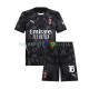 Camisola Guarda-redes 1º Equipamento AC Milan Preto Mike Maignan 16 2024-2025 Manga Curta ,Criança