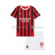 Camisola 1º Equipamento AC Milan Rafael Leao 10 2024-2025 Manga Curta ,Criança