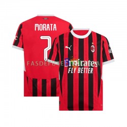 Camisola 1º Equipamento AC Milan UCL Font MORATA 7 2024-2025 Manga Curta ,Homem