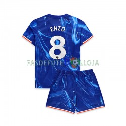 Camisola 1º Equipamento Chelsea Enzo 8 2024-2025 Manga Curta ,Criança