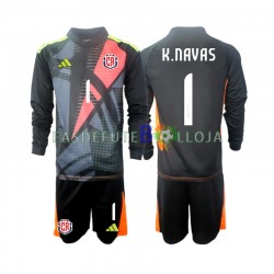 Camisola Guarda-redes 3º Equipamento Seleção Costarriquenha Preto Keylor Navas 1 2024 Manga Comprida ,Criança