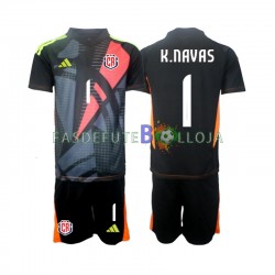 Camisola Guarda-redes 3º Equipamento Seleção Costarriquenha Preto Keylor Navas 1 2024 Manga Curta ,Criança