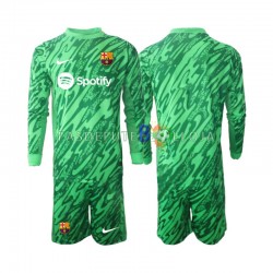 Camisola Guarda-redes 1º Equipamento FC Barcelona Verde 2024-2025 Manga Comprida ,Criança