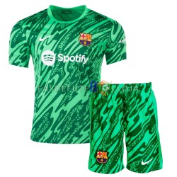 Camisola Guarda-redes 1º Equipamento FC Barcelona Verde 2024-2025 Manga Curta ,Criança