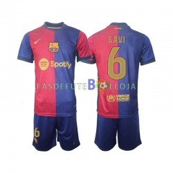 Camisola 1º Equipamento FC Barcelona UCL Font Gavi 6 2024-2025 Manga Curta ,Criança