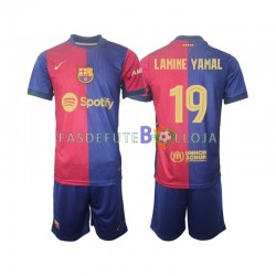 Camisola 1º Equipamento FC Barcelona UCL Font Lamine Yamal 19 2024-2025 Manga Curta ,Criança